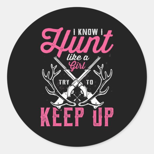 鹿狩り恋人のギフトハンター私は知っている狩りのような ラウンドシール (正面)