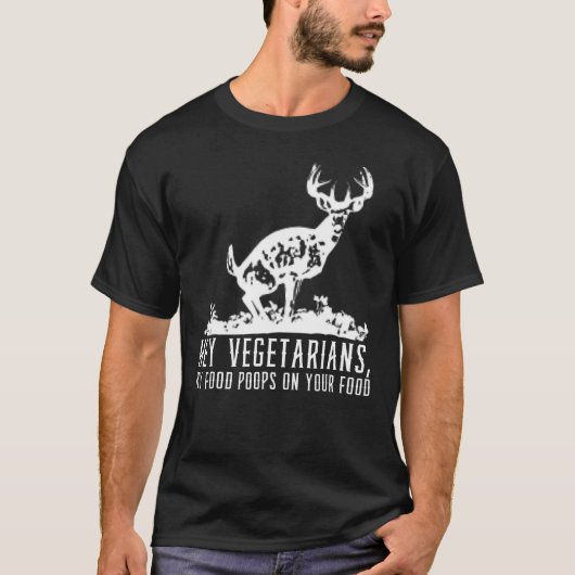 鹿狩り男性へ女子ハおもしろいンター Tシャツ (正面)