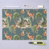 鹿狩り素朴ホリデークリスマス 薄葉紙 (クラフト)