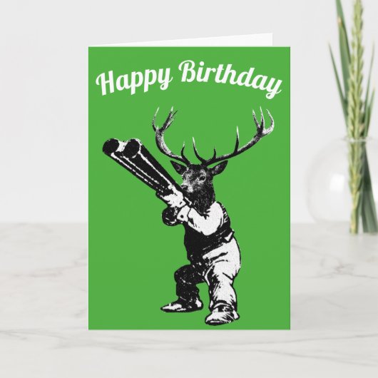 鹿狩り誕生日カード カード (正面)