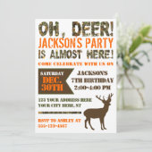 鹿狩り誕生日招待状 | 迷彩柄パーティー 招待状 (スタンド正面)