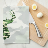 鹿狩り迷彩柄バック キッチンタオル (四つ折り)