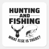 鹿狩り魚釣りハンターアウトドアおもしろいことわざ スクエアシール (正面)