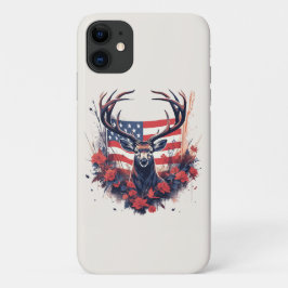 鹿狩り アメリカ国旗 USA 誇り高きハンター iPhone 11 ケース