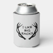 鹿狩り 大きな角 面白い 缶クーラー (缶裏面)