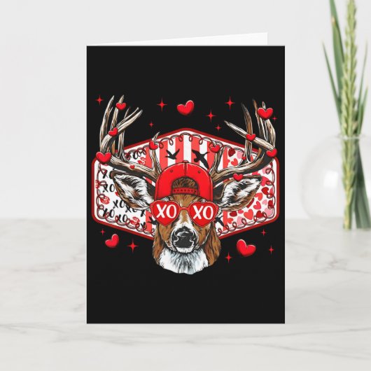 鹿狩り Xoxo ヴァレンタイン バック ボーイズ キャップ メンズ レディース カード (正面)