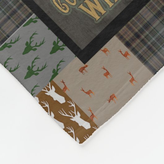 鹿狩パーソナライズされたりのクリスマスプレゼント フリースブランケット (角)