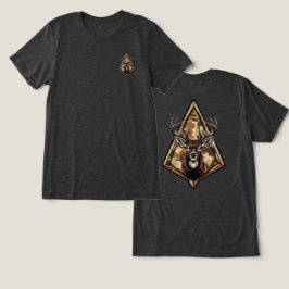 鹿狩猟カモフラージュブロードヘッドデザイン トライブレンドTシャツ