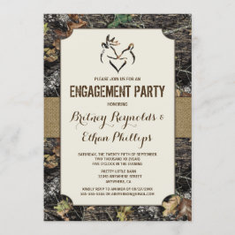鹿狩猟カモフラージュ婚約パーティー招待状 招待状