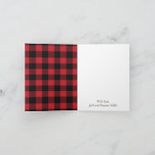 鹿狩猟小屋のベビーシャワーの角 サンキューカード (内部)