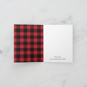 鹿狩猟小屋のベビーシャワーの角 サンキューカード (内部)