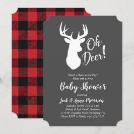 鹿狩猟小屋のベビーシャワーの角 招待状