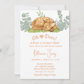 鹿男女兼用水色ベビーシャワー 招待状 (正面)