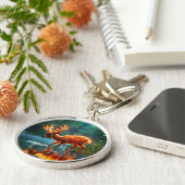 鹿白熱［赤熱］光を放つ魔法林酒の流れ キーホルダー (側面)