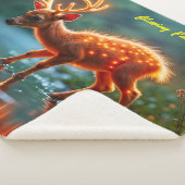 鹿白熱［赤熱］光を放つ魔法林酒の流れ シェルパブランケット (3/4)