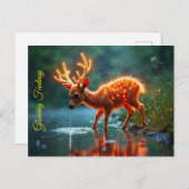 鹿白熱［赤熱］光を放つ魔法林酒の流れ ポストカード (正面/裏面)