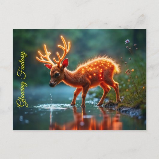 鹿白熱［赤熱］光を放つ魔法林酒の流れ ポストカード (正面)
