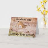 鹿祝誕生日カード カード (黄色い花)