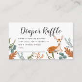 鹿秋ベビーシャワーグレイおむつラッフルチケット エンクロージャーカード (正面)