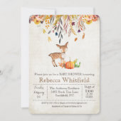 鹿紅葉カボチャ赤ちゃんシャワー招待状 招待状 (正面)