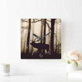 鹿素晴らしのシルエット スクエア壁時計 (ホーム)