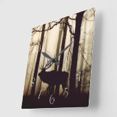 鹿素晴らしのシルエット スクエア壁時計 (傾斜)