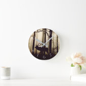 鹿素晴らしのシルエット ラウンド壁時計 (ホーム)