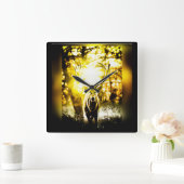 鹿素晴らし01-01 スクエア壁時計 (ホーム)