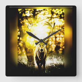鹿素晴らし01-01 スクエア壁時計