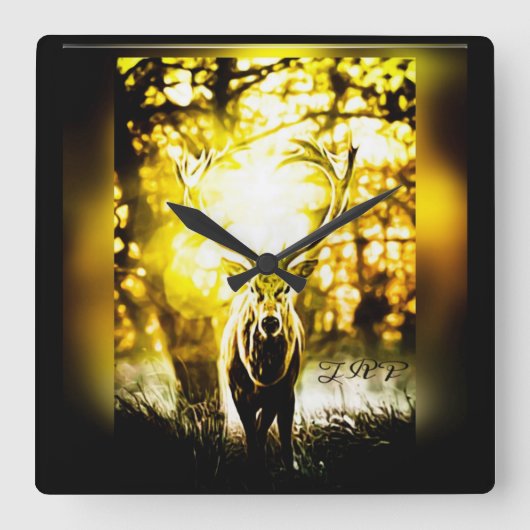 鹿素晴らし01-01 スクエア壁時計 (正面)