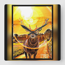 鹿素晴らし02-02 スクエア壁時計