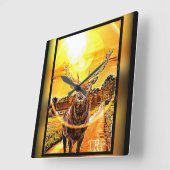 鹿素晴らし02-02 スクエア壁時計 (傾斜)