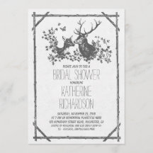鹿素朴との国ブライダルシャワー招待状