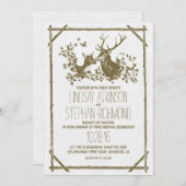 鹿素朴との田舎結婚招待状 招待状 (正面/裏面)