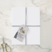 鹿素朴と冬の緑 ギフトタグ (より糸付き)