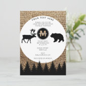 鹿素朴と熊の赤ちゃんシャワー 招待状 (スタンド正面)