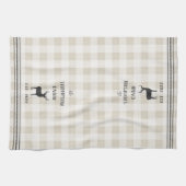 鹿素朴のプパーソナライズされたライド キッチンタオル (横)