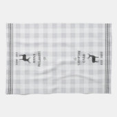 鹿素朴のプパーソナライズされたライド キッチンタオル (横)