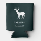 鹿素朴の緑パーソナライズされた 缶クーラー (正面)