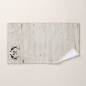 鹿素朴の角の白モノグラムの木 バスタオルセット (ハンドタオル)