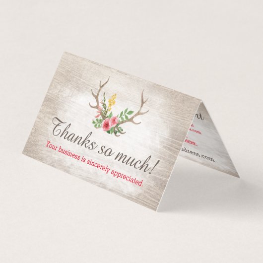 鹿素朴アントラーボヘミアンフローラウッドありがとう (正面)