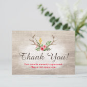 鹿素朴アントラーボヘミアンフローラウッドありがとう サンキューカード (スタンド正面)