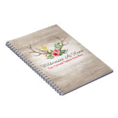 鹿素朴アントラーボヘミアンフローラ水彩木材 ノートブック (右側)