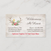 鹿素朴アントラーボヘミアンフローラ水彩木材 名刺 (裏面)