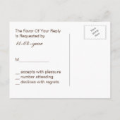 鹿素朴ウィンターウッドランドのアントラー インビテーションポストカード (裏面)