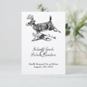 鹿素朴ウッドランドウェディングRSVPカード 出欠カード (スタンド正面)