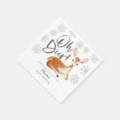 鹿素朴ウッドランドテーマグレーベビーシャワー スタンダードカクテルナプキン (角)