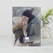 鹿素朴オーバーレイ2枚の写真クリスマスホリデー シーズンカード (スタンド正面)