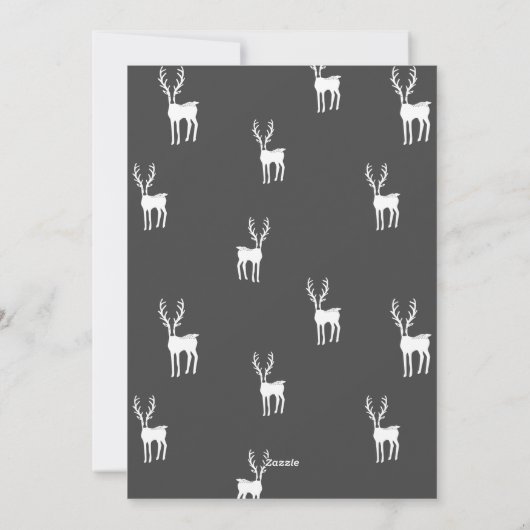 鹿素朴オーバーレイ2枚の写真クリスマスホリデー シーズンカード (裏面)