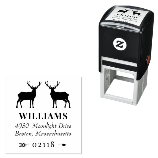 鹿素朴ドルと矢印の名前とアドレス セルフインキングスタンプ (インサイチュ)